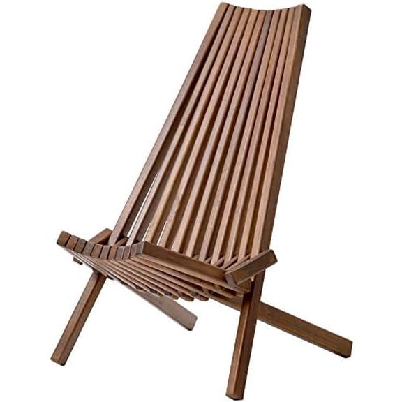 Natural Lounge Chairs Outdoor Folding Wood Chair, Foldable Low Profile Acacia Wood Lounge Chair Perfect for  Garden Deck - 21.5 x 30 x 33 Inches$$Garden &