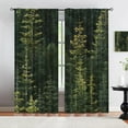 thumbnail image 1 of Natural Lush Forest Curtains For Bedroom Bohemia Dense Woods Blackout Curtains Soft Wrinkle Resistant Room Divider Curtains Home Decor Curtains 42"W x 63"L (Pack of 2), 1 of 6