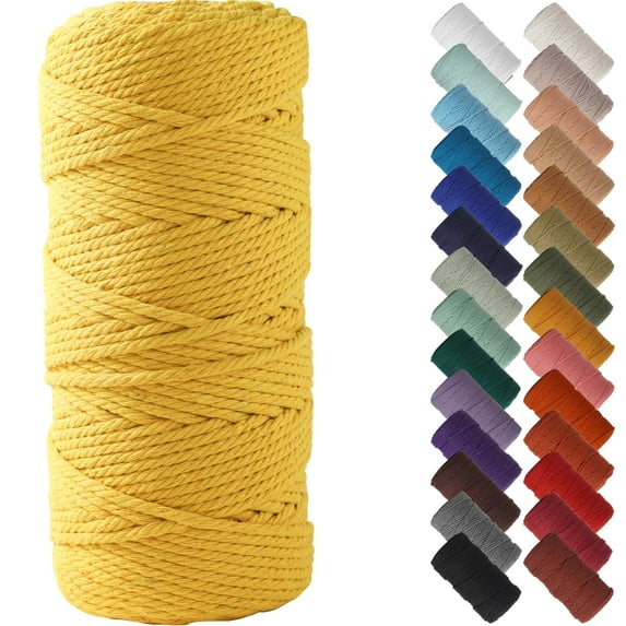 Natural Macrame Cord 3mm x 109yards,Colored Macrame Rope,for Plant Hangers, Crafts, Knitting