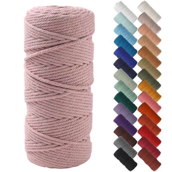 Natural Macrame Cord 3mm x 109yards,Colored Macrame Rope,for Plant Hangers, Crafts, Knitting