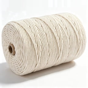 JinBeiXi Natural Macrame Cord 3mm x 328yards, Beige Macrame Rope, Cotton Cord for Handmade Wall Hanging,Plant Hangers, Crafts, Knitting, Gift Wrapping
