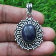 thumbnail image 1 of Natural Madagascar Blue Sapphire Handmade 925 Sterling Silver Pendant 39 mm, 1 of 1
