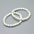 thumbnail image 1 of Natural Magnesite Bead Stretch Bracelets Round Inner Diameter: 2 inch~2-3/8 inch(5~6cm) Bead: 5.8~6.8mm, 1 of 3