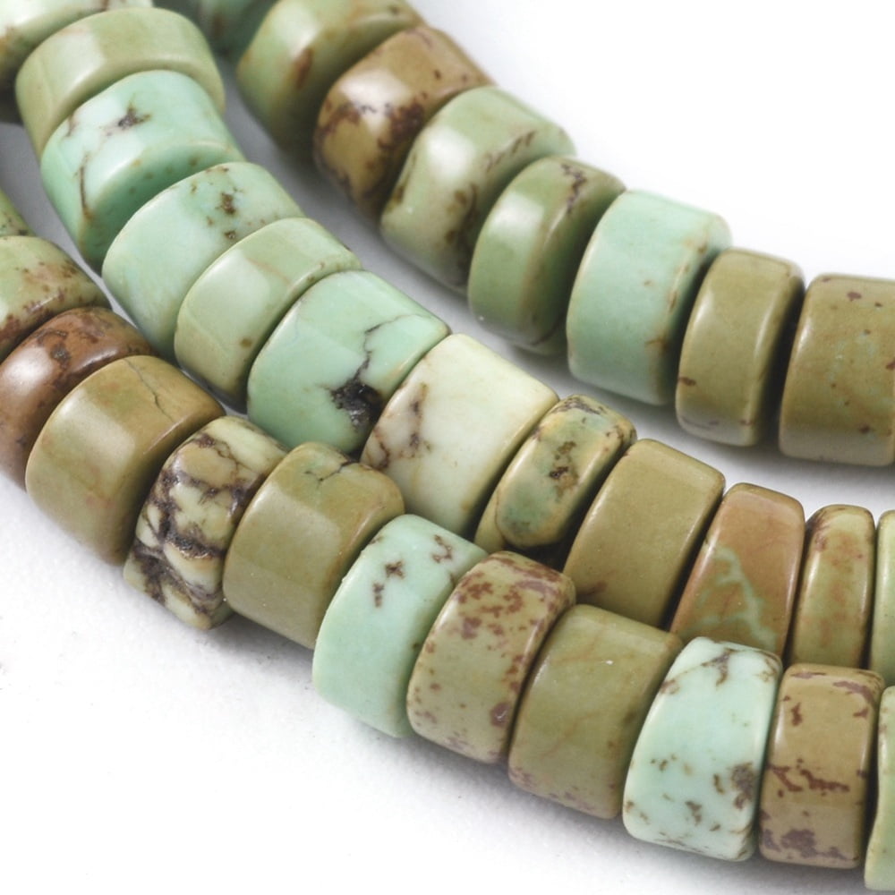 Natural Magnesite Beads Strands Heishi Beads Dyed & Heated Flat Round/Disc Dark Sea Green 4x2mm Hole: 0.8mm 186pcs/strand 15.1 inch(38.5cm)