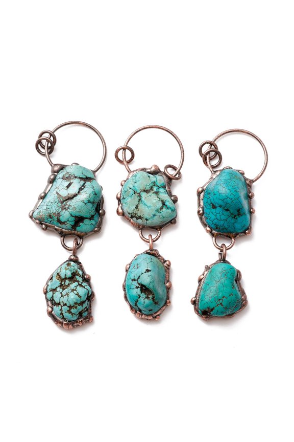 Natural Magnesite Big Pendants with Red Copper Tone Tin Findings Lead & Nickel & Cadmium Free NuggetsFree 85~100mm DIY