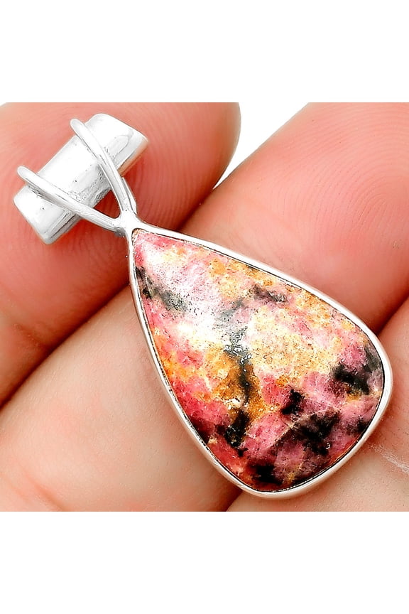 Natural Magnetite In Rhodonite 925 Sterling Silver Pendant Jewelry P-1304 SDP132753
