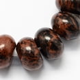 thumbnail image 1 of Natural Mahogany Obsidian Beads Strands Rondelle Shaped Coconut Brown 8x5mm Hole: 1mm about 60~65pcs/strand 15.7 inch, 1 of 2