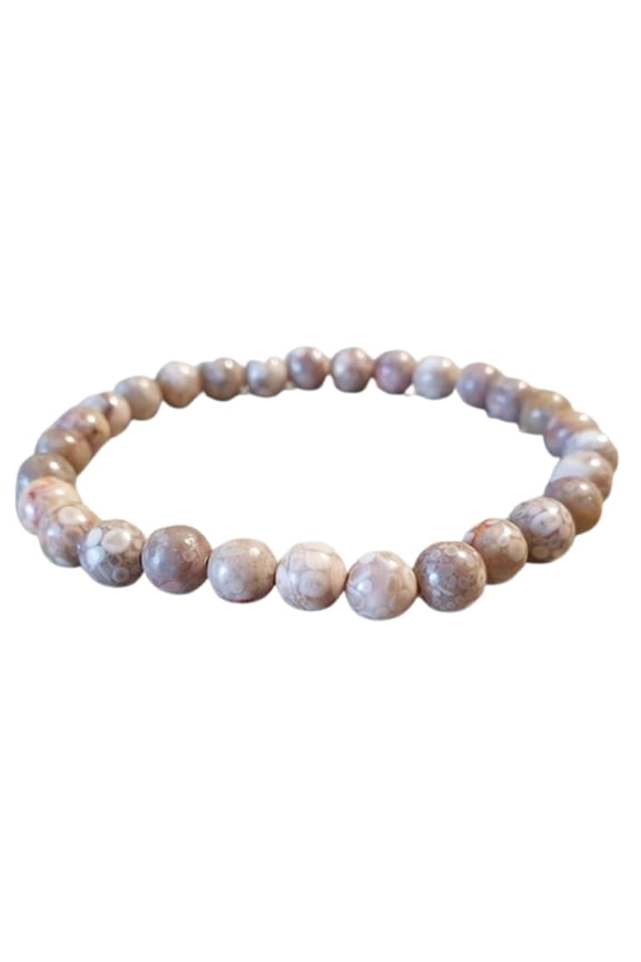 Natural Maifanite 8mm Round Shape Smooth Cut Beads Stretchable Bracelet For Men & Women. Unisex Bracelet