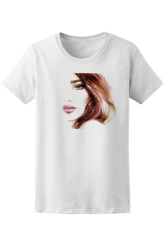 Natural Makeup Model Face T-Shirt Women -Image by Shutterstock, Female Medium