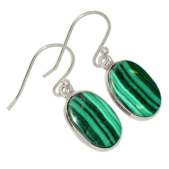 Natural Malachite 925 Sterling Silver Earrings Jewelry ALLE-16966
