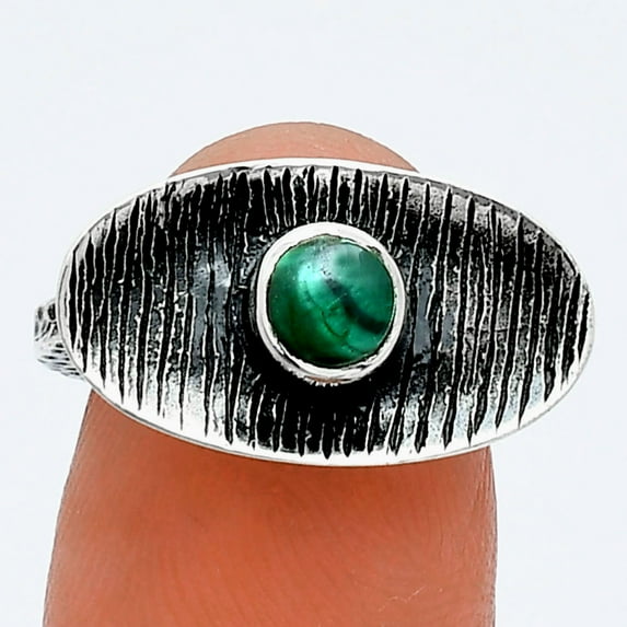 Natural Malachite Eye - Congo 925 Sterling Silver Ring s.7 Jewelry R-1573 SDR244241