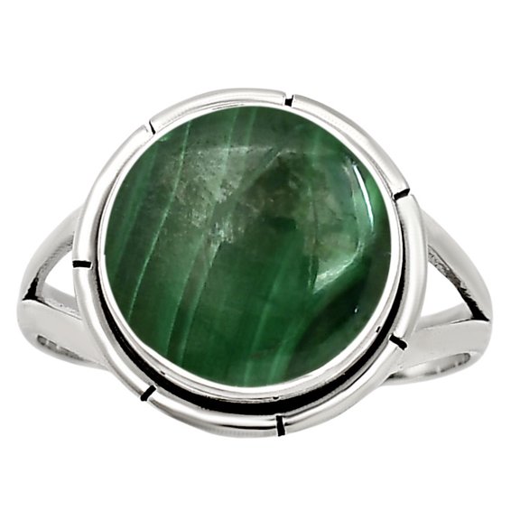 Natural Malachite Eye - Congo 925 Sterling Silver Ring s.8 Jewelry R-1012 SDR251307