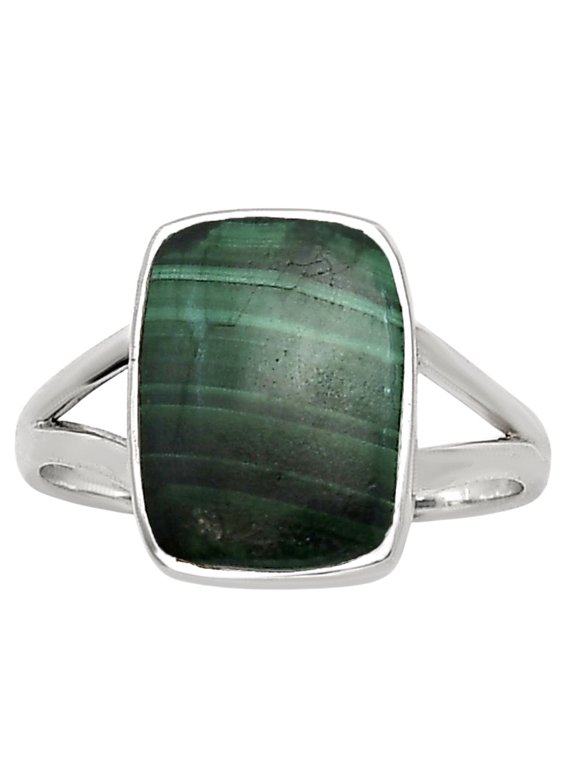 Natural Malachite Eye - Congo 925 Sterling Silver Ring s.9 Jewelry R-1002 SDR251679