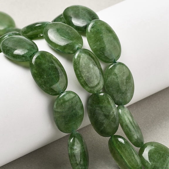 Natural Malaysia Jade Beads Strands Dyed Flat Oval Green 18x13x5mm Hole: 1mm about 10~11pcs/strand 7.28''~7.87''(18.5~20cm)