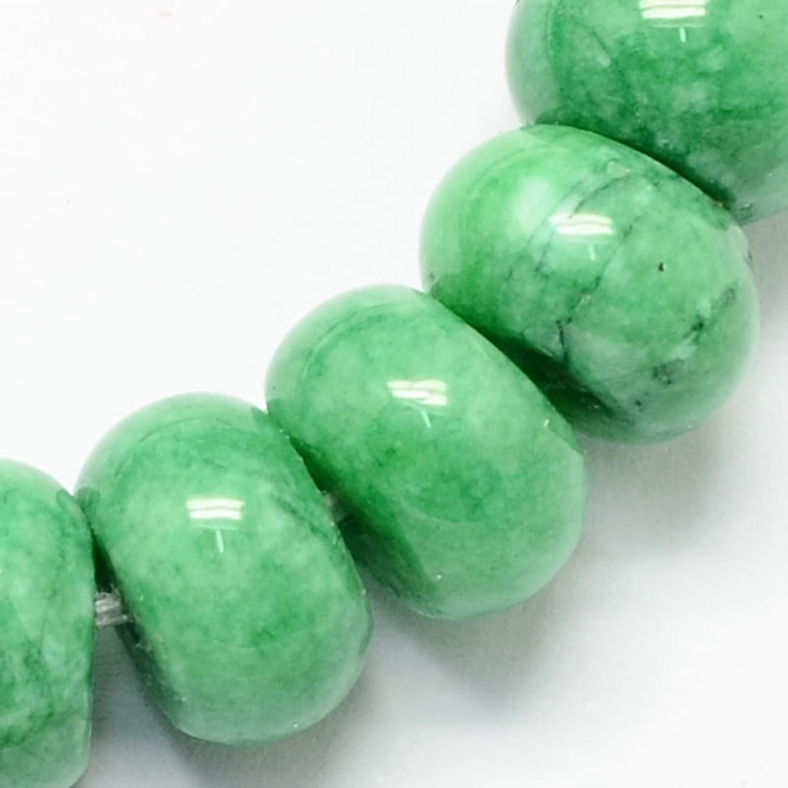 Natural Malaysia Jade Stone Beads Strands Dyed Rondelle Medium Sea Green 8x5mm Hole: 1mm about 60~65pcs/strand 15.7 inch Malaysia Jade