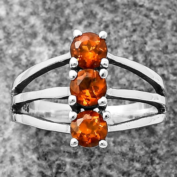 Natural Mandarin Citrine 925 Sterling Silver Ring s.5 Jewelry DGR1124_H_5 R-1050