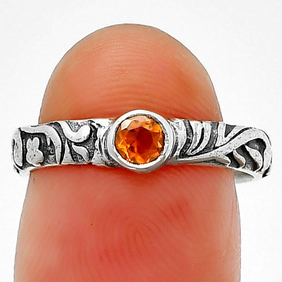 Natural Mandarin Citrine 925 Sterling Silver Ring s.8 Jewelry DGR1119_D_8 R-1042