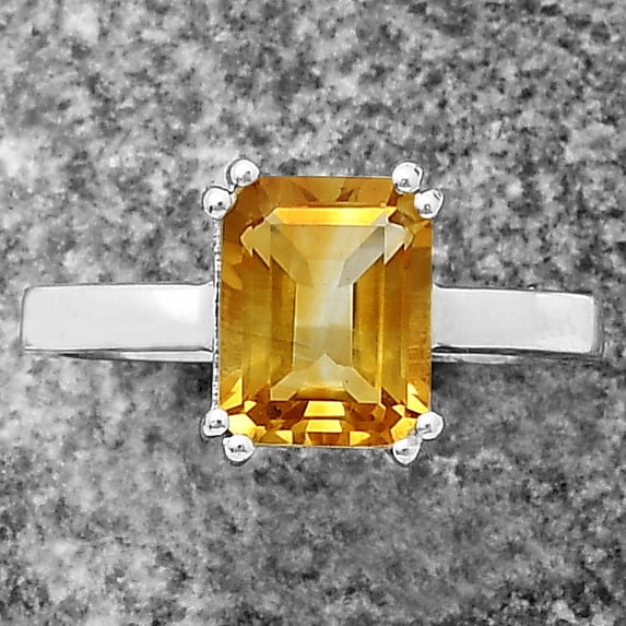 Natural Mandarin Citrine 925 Sterling Silver Ring s.9 Jewelry DGR1110_I_9 R-1020