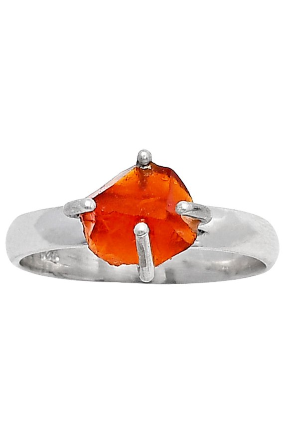 Natural Mandarin Citrine Rough 925 Sterling Silver Ring s.8.5 Jewelry R-1052 SDR214923