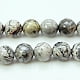 Natural Map Stone/Picasso Stone/Picasso Jasper Beads Strands Round 4mm Hole: 1mm Mixed Color