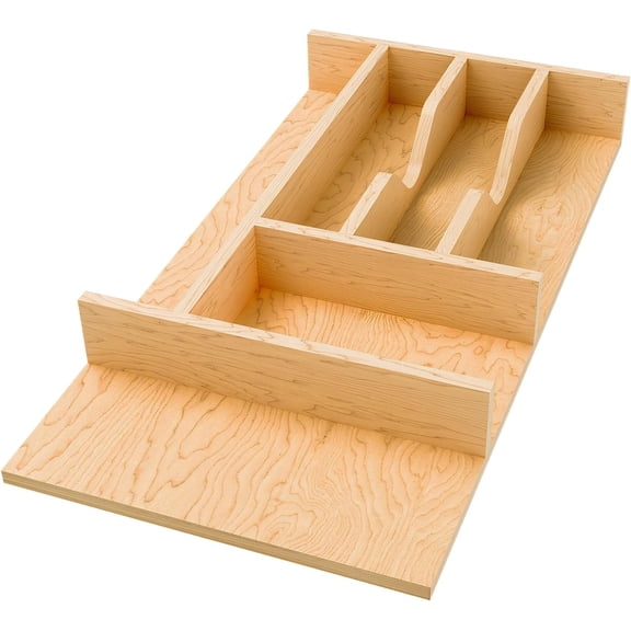 Natural Maple Right Size Utensil Insert Home Storage Kitchen Organizer 7 Compartment Drawer Accessory, 10-1/4" x 19-1/2, 4WCT-15SH-1
