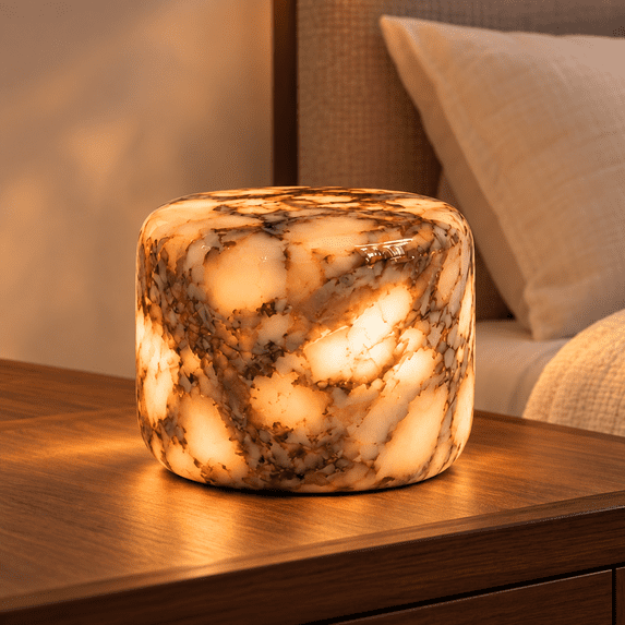 Natural Marble Cordless Touch Dimmable Table Lamp, Rechargeable LED ...