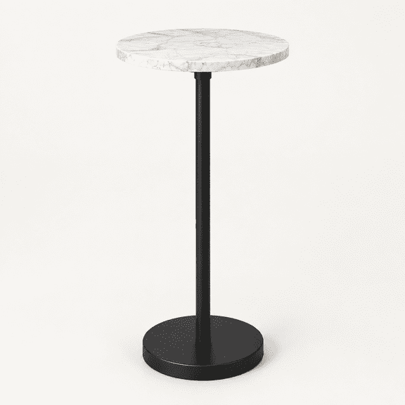 Natural Marble Drink Table, Small Round Side Table, Martini Table