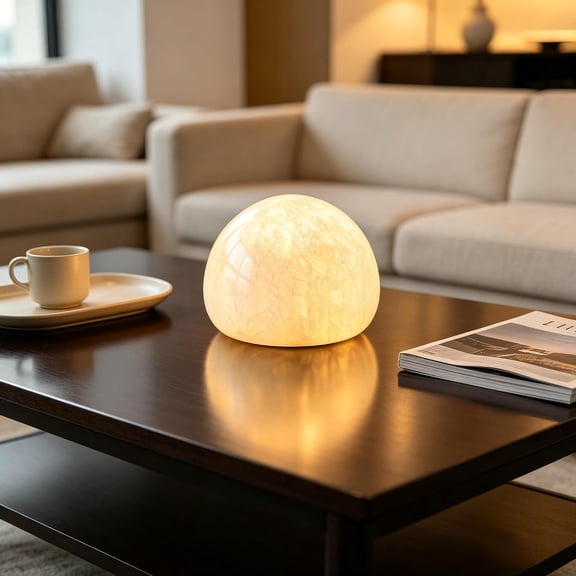 Natural Marble Lamp Cordless Pat Control Night Light Rechargeable Small Marble Table Lamp, Dimming Warm Glow Portable Stone Touch Lamp for Bedroom, Living Room, Decor Gift