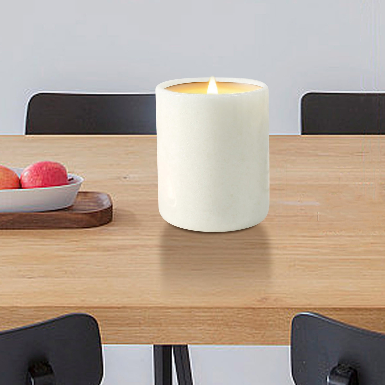 Natural Marble Nordic Ins Candle Holder, Luxury Decorative Tealight Candle Cup, Multi-Purpose Home Decor Jar for Vanity, Bathroom Shelf, Housewarming & Holiday Gift