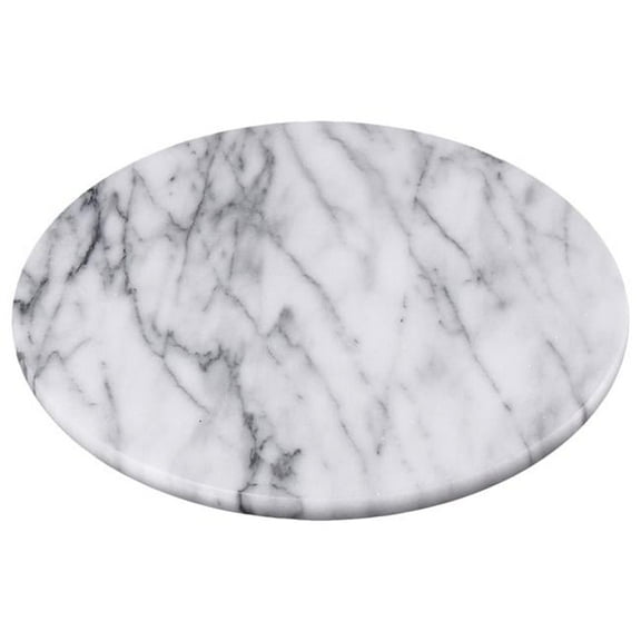 Natural Marble Round Trivet Cheese Board Dessert Serving Plate - Off-White