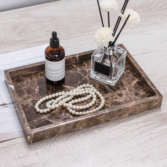 Natural Marble Storage Vanity Tray