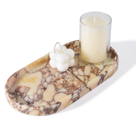 Outner F Natural Marble Tray for Bathroom Counter, 10