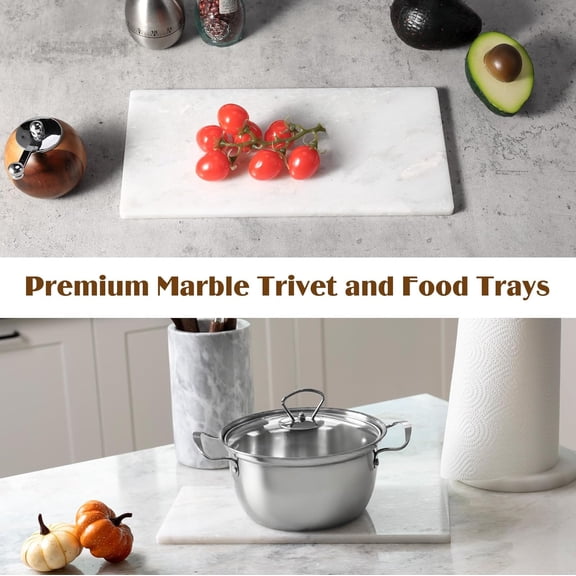 Natural Marble Trivet 12" x 6", Marble Cutting Boards for Kitchen Hot Pots and Pans, Bathroom Trays Perfume Tray Jewelry Candle Plate (Namib Fantasy)$$Home Decor, Kitchen, & Other