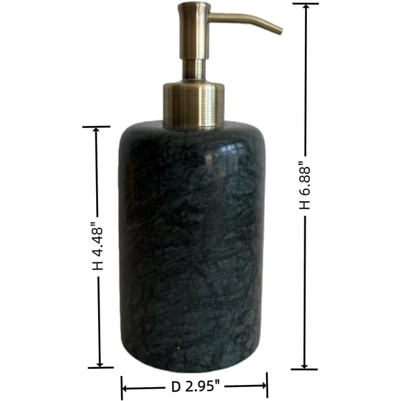 Natural Marble Vintage Stone Refillable Bathroom Liquid Dispenser 165ml Lotions Soap Container Stainless Steel Pump Head Green