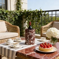 Natural Marble Wine Chiller Bucket - Multifunctional Wine & Champagne Cooler, Tabletop Storage Vase for Home Bar, Dinner Party & Banquet Decor