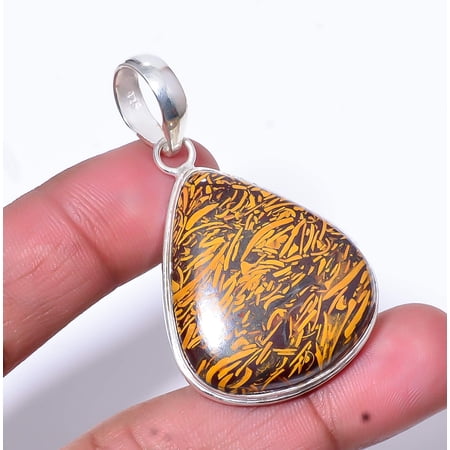 Natural Mariam Jasper Designer Handmade 925 Sterling Silver Pendant 2.03" P282
