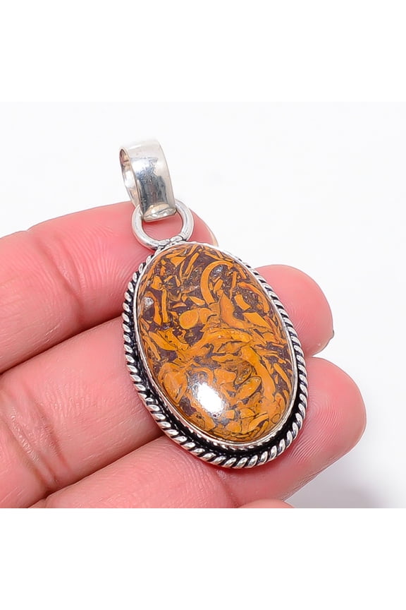 Natural Mariam Jasper Designer Handmade 925 Sterling Silver Pendant 2.03" P8