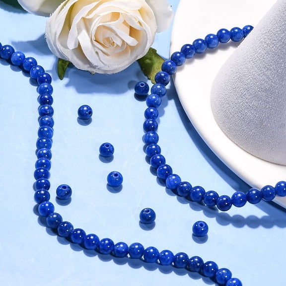 Natural Mashan Jade Round Beads Strands Dyed Blue 6mm Hole: 1mm about 69pcs/strand 15.7 inch