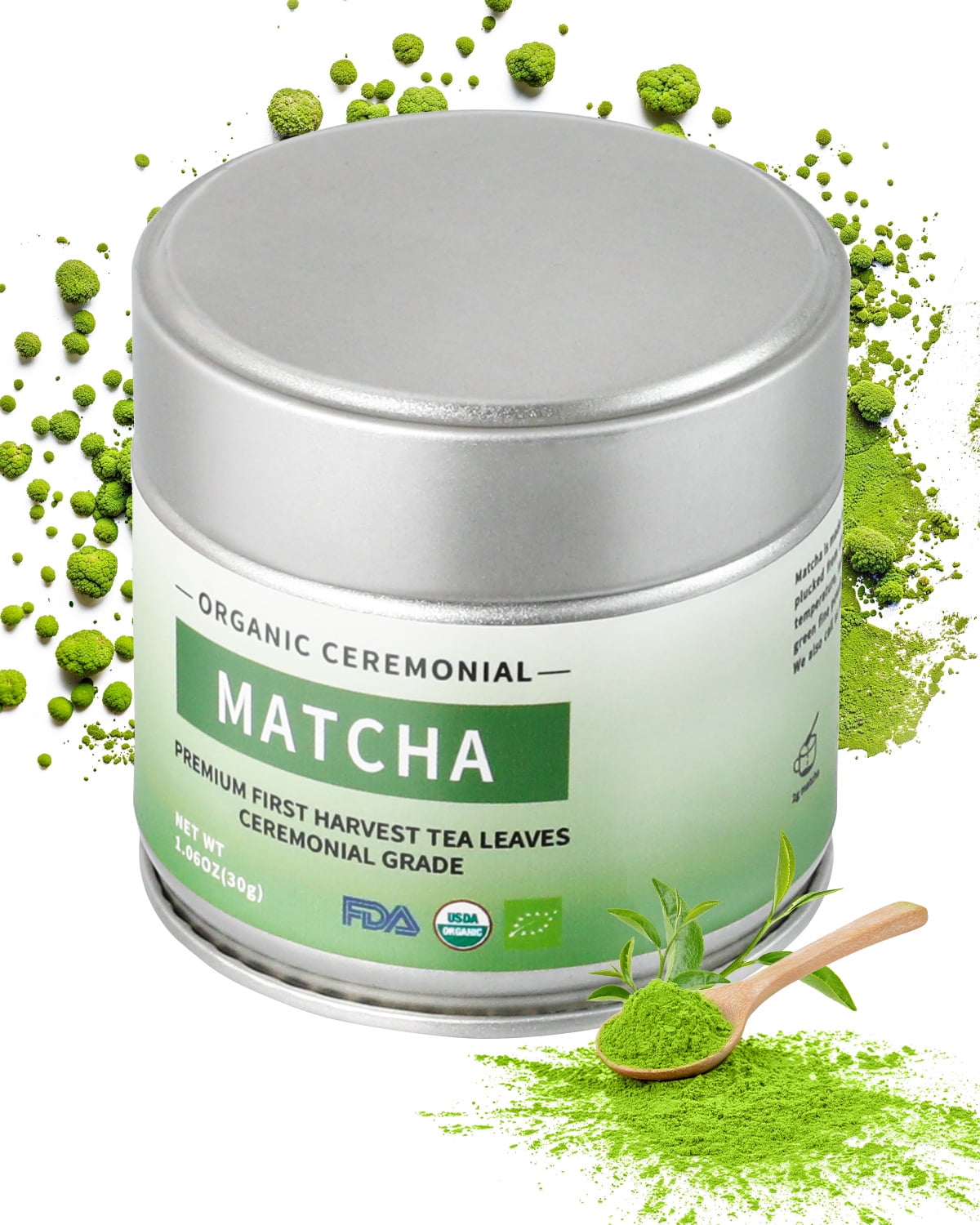HadinEEon Natural Matcha Powder, Classic Green Tea Powder, 1 Piece, 2.32 x 2.17 x 2.13 inches; 1.06 Ounces