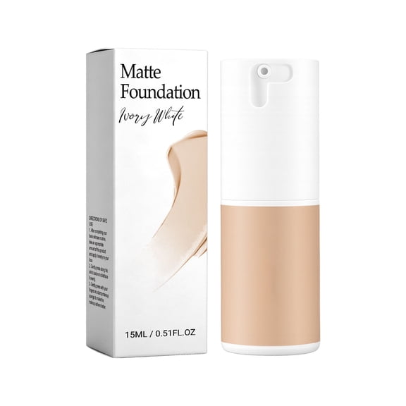 Natural Matte Longwear Foundation, Oil Control Liquid Foundation, Breathable Base Makeup for All Skin Tones 15ml