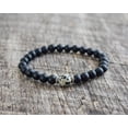thumbnail image 1 of Natural Matte Onyx With Dalmatian Jasper 8mm Round Shape Smooth Cut Beads Stretchable Bracelet for Men & Women., 1 of 2