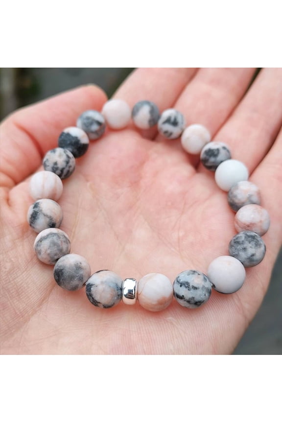 Natural Matte Pink Jasper 10mm Round Shape Smooth Cut Beads Stretchable Bracelet for Men & Women.