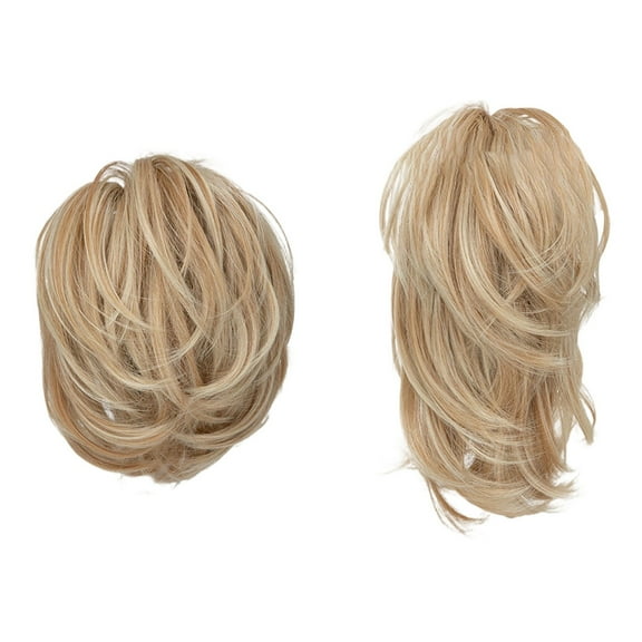 Natural Messy Bun Hair Piece With Bendable Metal Wire Clip In Ponytail Extension For Women Human Hair Bun