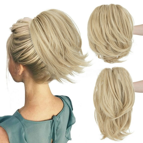 Natural Messy Bun Hair Piece With Bendable Metal Wire Clip In Ponytail Extension For Women Human Hair Bun