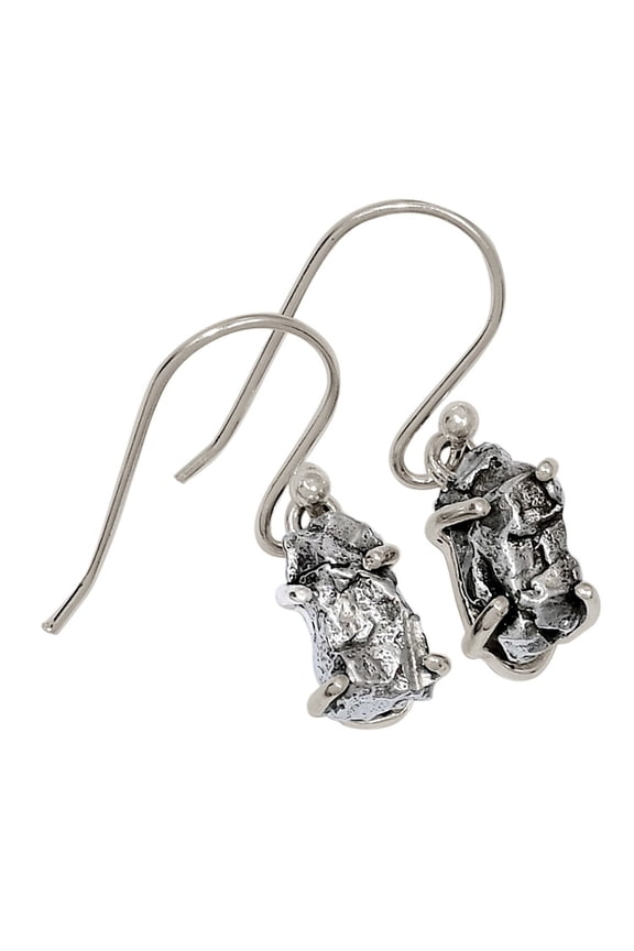 Natural Meteorite Campo Del Cielo - Argentina 925 Silver Earrings ALLE-18540