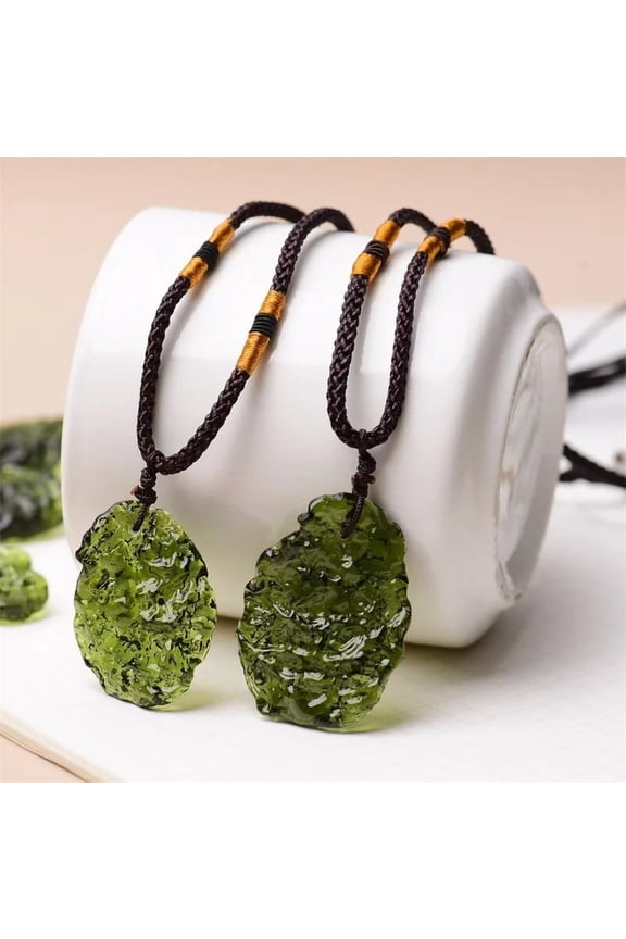 Natural Meteorite Necklace Irregular Pendant Crystal Rough Stone Women Holiday Gift Jewelry Fashion Accessories