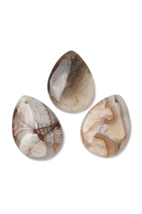 Natural Mexican Agate Pendants Teardrop 25.5x18~18.5x4mm Hole: 1.4mm