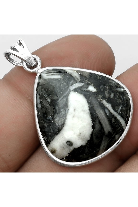 Natural Mexican Cabbing Fossil 925 Sterling Silver Pendant Jewelry P-1001 SDP123083