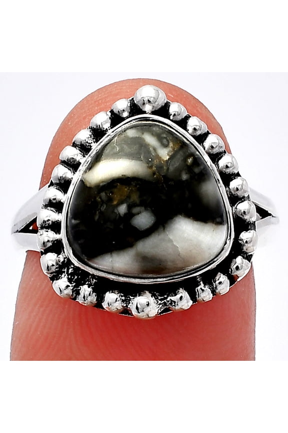 Natural Mexican Cabbing Fossil 925 Sterling Silver Ring s.7 Jewelry R-1154 SDR225917