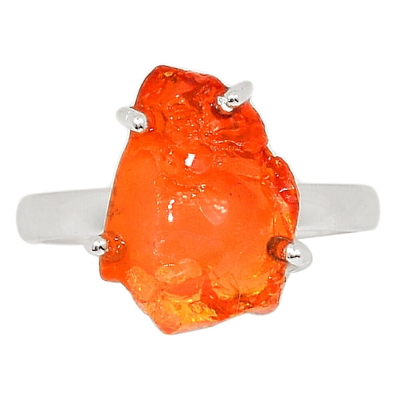 Natural Mexican Opal Rough 925 Sterling Silver Ring Jewelry s.7.5 ALLR-25155